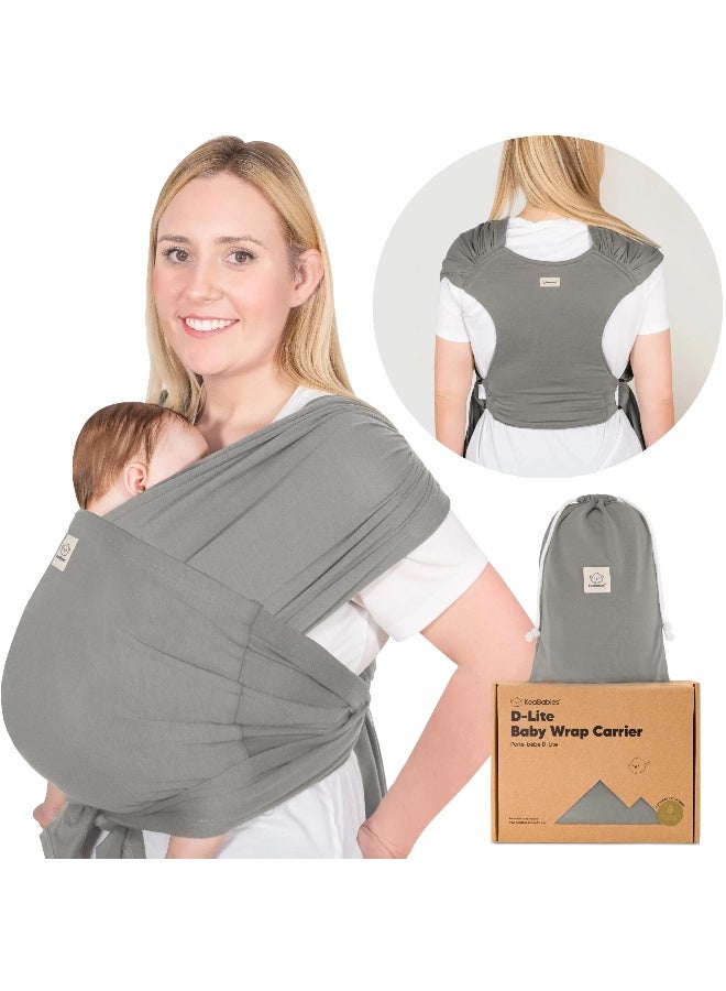 KeaBabies D-Lite Baby Wrap Carrier, Hands-Free Babywearing, Ergonomic, Graphite - Image 1