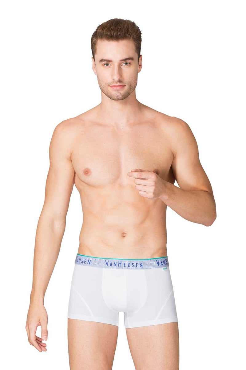Van Heusen Men Breathable AIR Series Active Trunks - Polyamide Spandex - Swift Dry, Elasticized Waistband_40045_White01_S White - Image 1