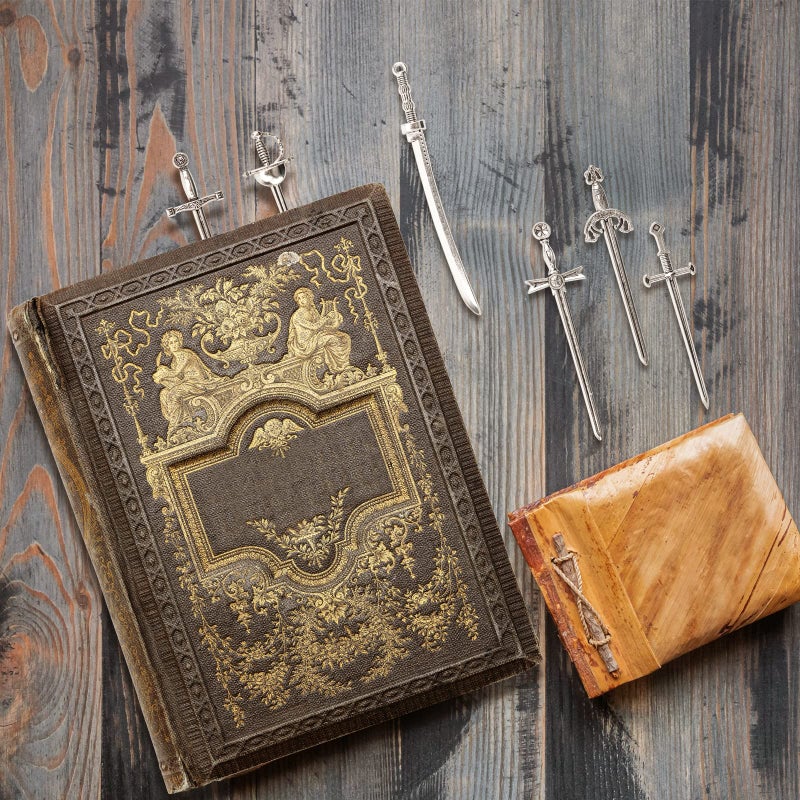 Windspeed Sword Bookmark 40 Pcs Silver Antique Swords Bookmark for Men Ideal Gift for Book Lovers DIY Craft Supplies - Image 5