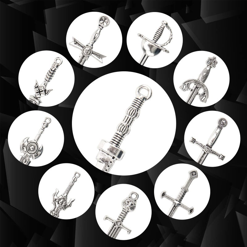 Windspeed Sword Bookmark 40 Pcs Silver Antique Swords Bookmark for Men Ideal Gift for Book Lovers DIY Craft Supplies - Image 3