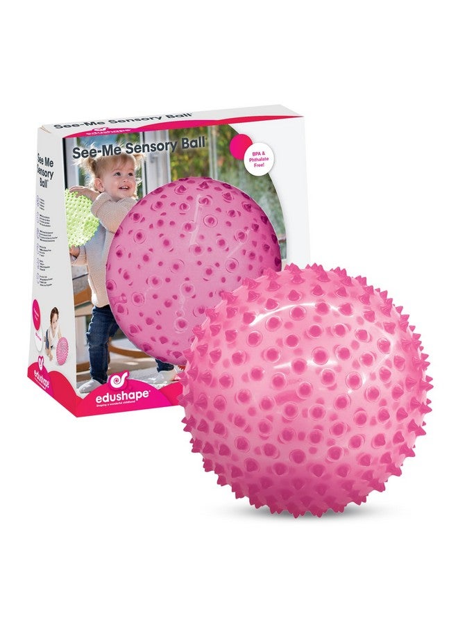 Edushape Sensory Ball for Baby - 7" Transparent Pink, Enhances Gross Motor Skills for Kids 6 Months & Up - Image 2