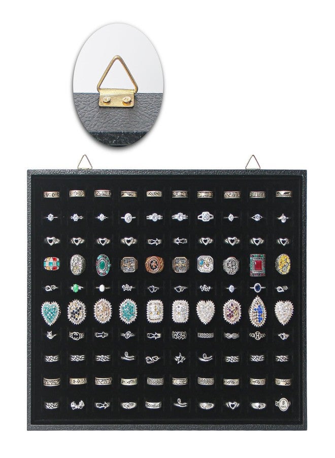 Pengup 100 Slots Rings Holder Organizer Wall Mount, Jewelry Display Tray for Vendors, Rings Earrings Cufflinks Storage Dish for Selling. (1, Black) - Image 4