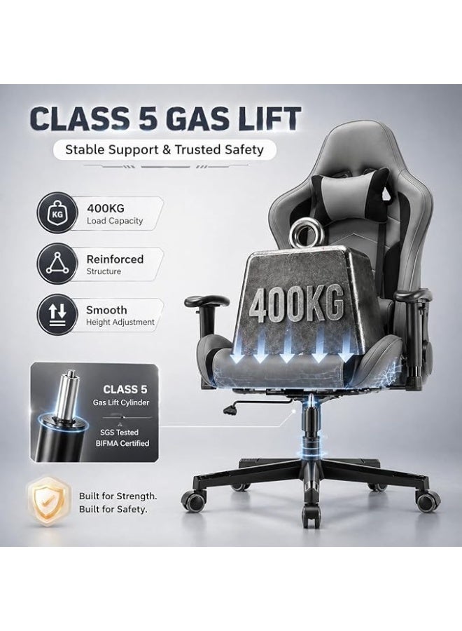 Gaming and Office Chair with Adjustable Backrest Headrest and Lumbar Cushion Comfortable Computer Chair for Long Sitting Hours - Image 5