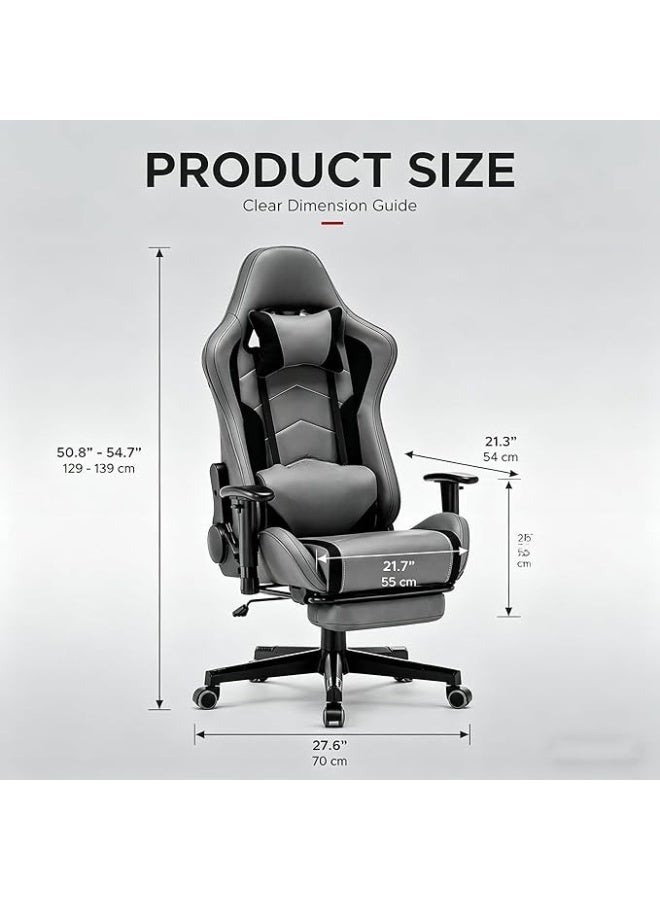 Gaming and Office Chair with Adjustable Backrest Headrest and Lumbar Cushion Comfortable Computer Chair for Long Sitting Hours - Image 3