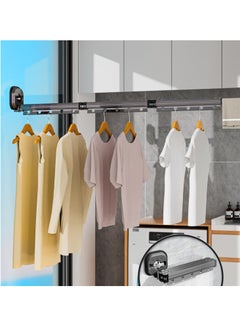 Excefore Wall Mounted Drying Rack, Vacuum Suction Cup Punch-Free Aluminum Clothes Drying Rack, 360° Folding Retractable, Strong Load-Bearing Space Saving Clothes Drying Rack for Balcony, Laundry Room  - Image 1