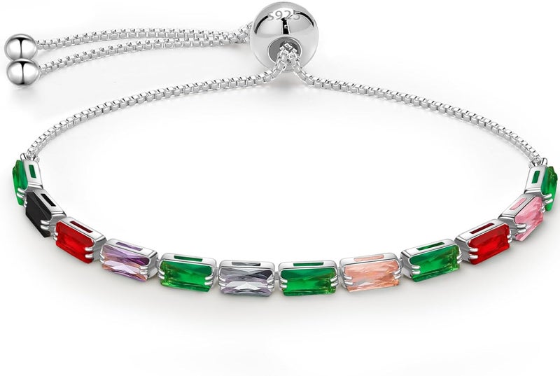 J.Fée Silver Bracelet, S925 Tennis Bracelet with Sparkling 5A Cubic Zirconia Silver Bracelets for Women Adjustable Bracelet for Women Bracelets Womens Bracelet Women Gifts for Women Mom - Image 1