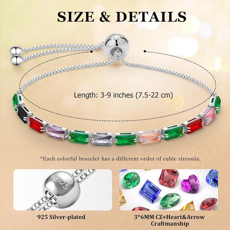 J.Fée Silver Bracelet, S925 Tennis Bracelet with Sparkling 5A Cubic Zirconia Silver Bracelets for Women Adjustable Bracelet for Women Bracelets Womens Bracelet Women Gifts for Women Mom - Image 2