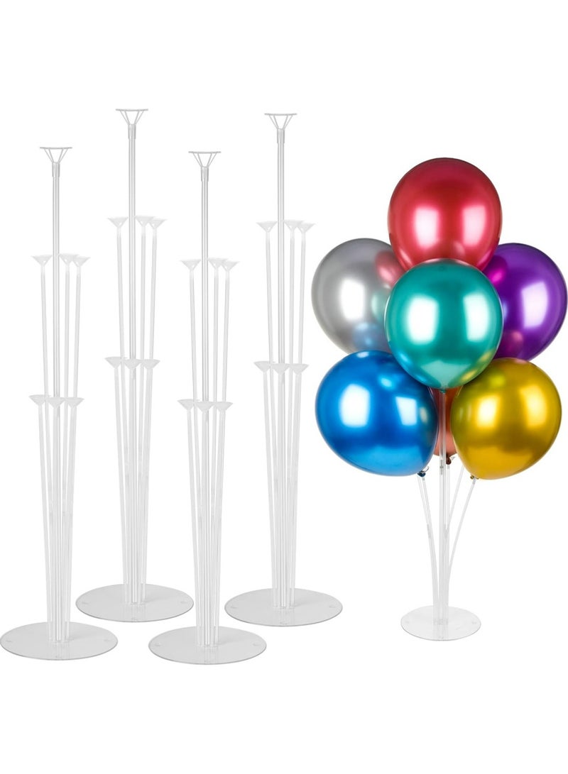يوجي 4pcs عيد ميلاد البالون الوقوف، واضح البالون الوقوف مجموعة، حامل البالون لحفلة عيد ميلاد حفل الزفاف بالونات الديكورات - Image 1