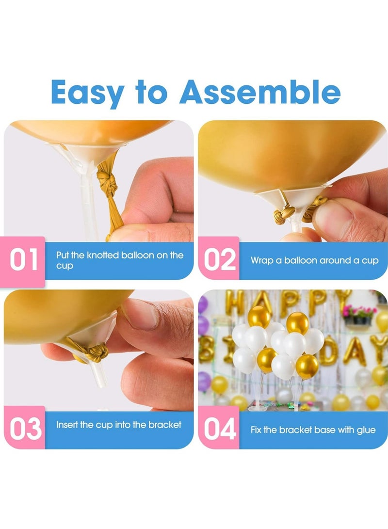 يوجي 4pcs عيد ميلاد البالون الوقوف، واضح البالون الوقوف مجموعة، حامل البالون لحفلة عيد ميلاد حفل الزفاف بالونات الديكورات - Image 5