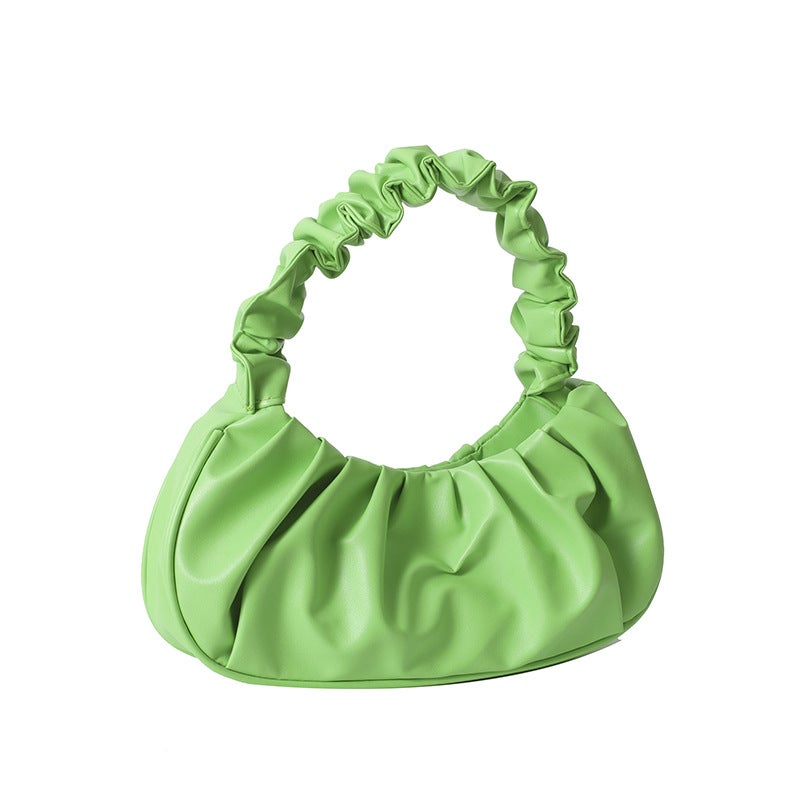 Chic Pleated Cloud Shoulder Bag Women Fashion 2024 Light green 