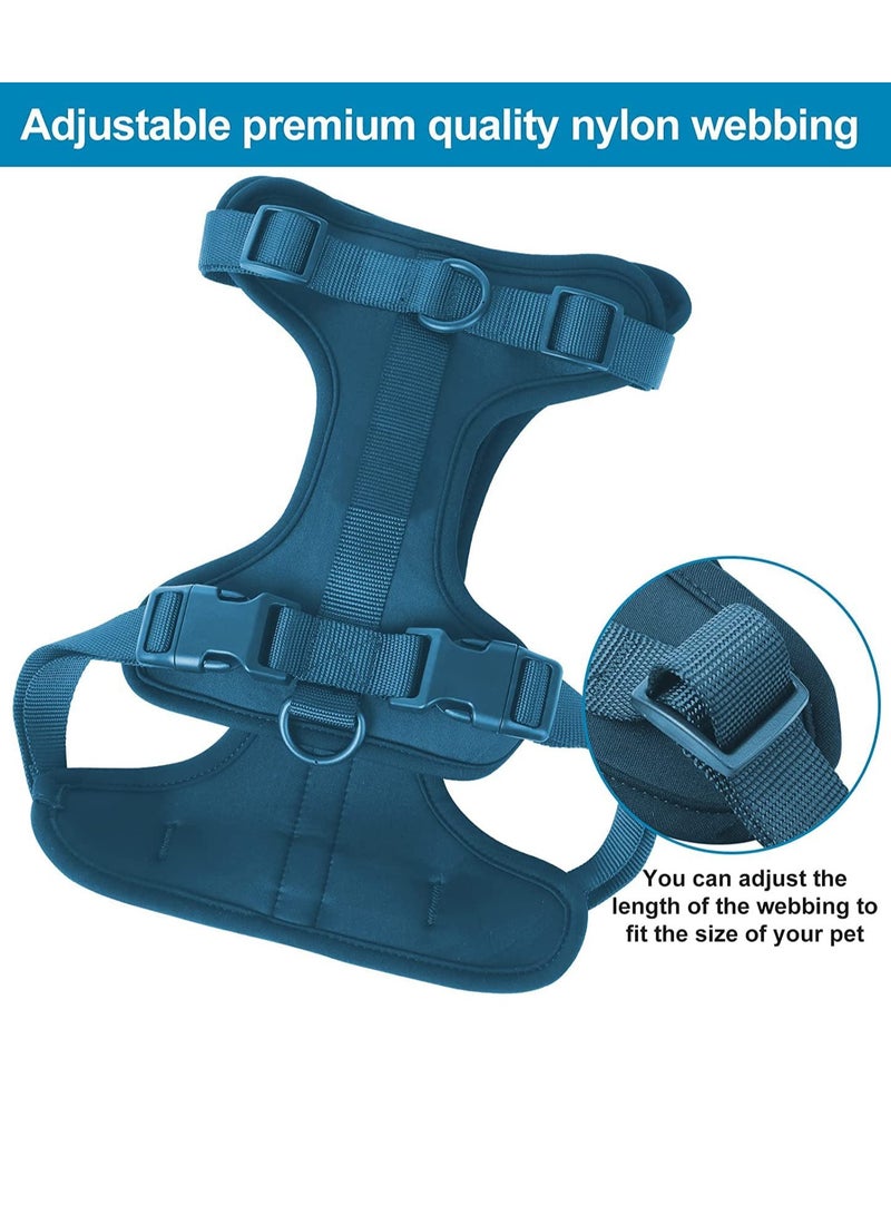 SOLARAE Lightweight Dog Harness Adjustable Durable Breathable Mesh Pet Vest Harness With Soft And Comfortable Cushion, Easy To Clean, For Small Medium Large Dogs S, Navy - Image 2
