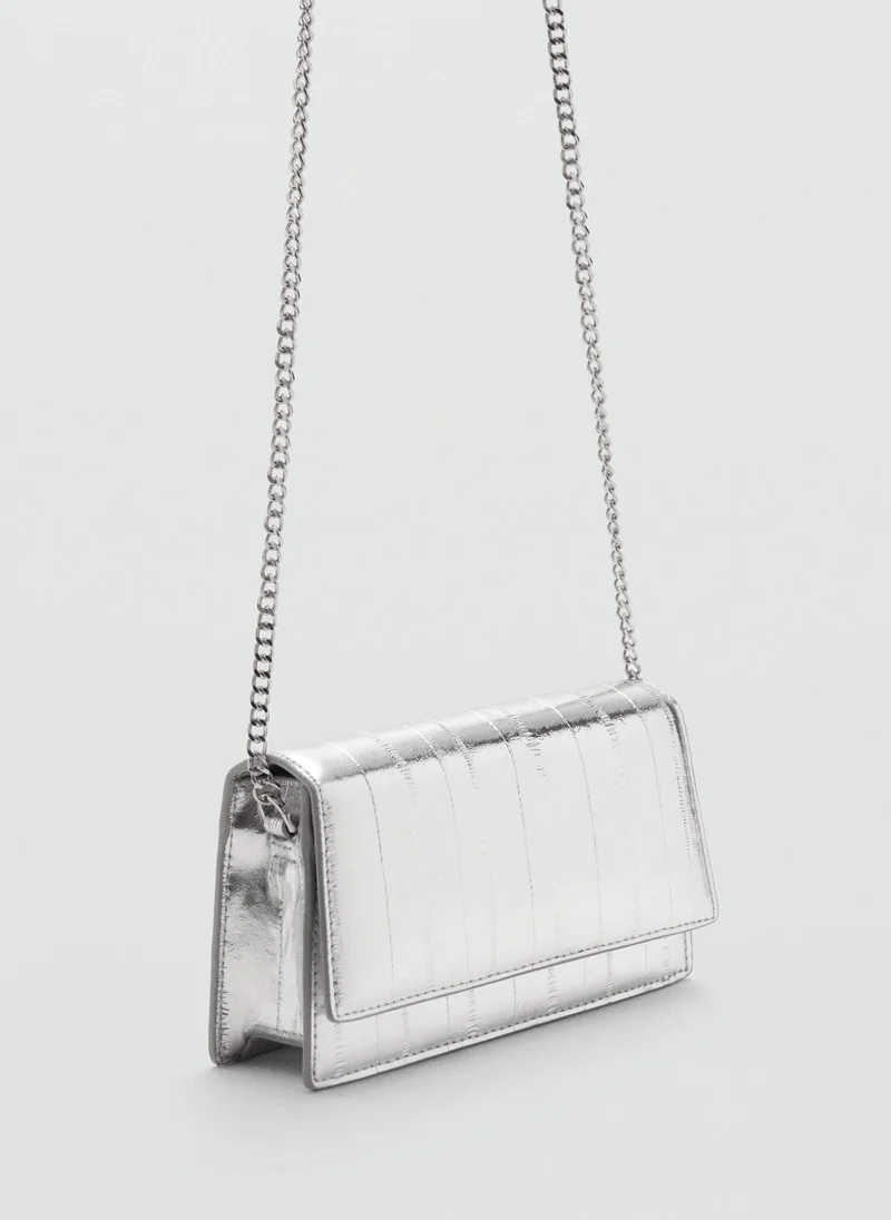 MANGO Textured Leather Effect Bag