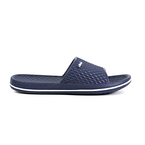 FUNKYMONKEY Mens Bathroom Shower Slippers Indoor Home Beach Non Slip Sandal (9 M US, Navy/MB) - Image 3