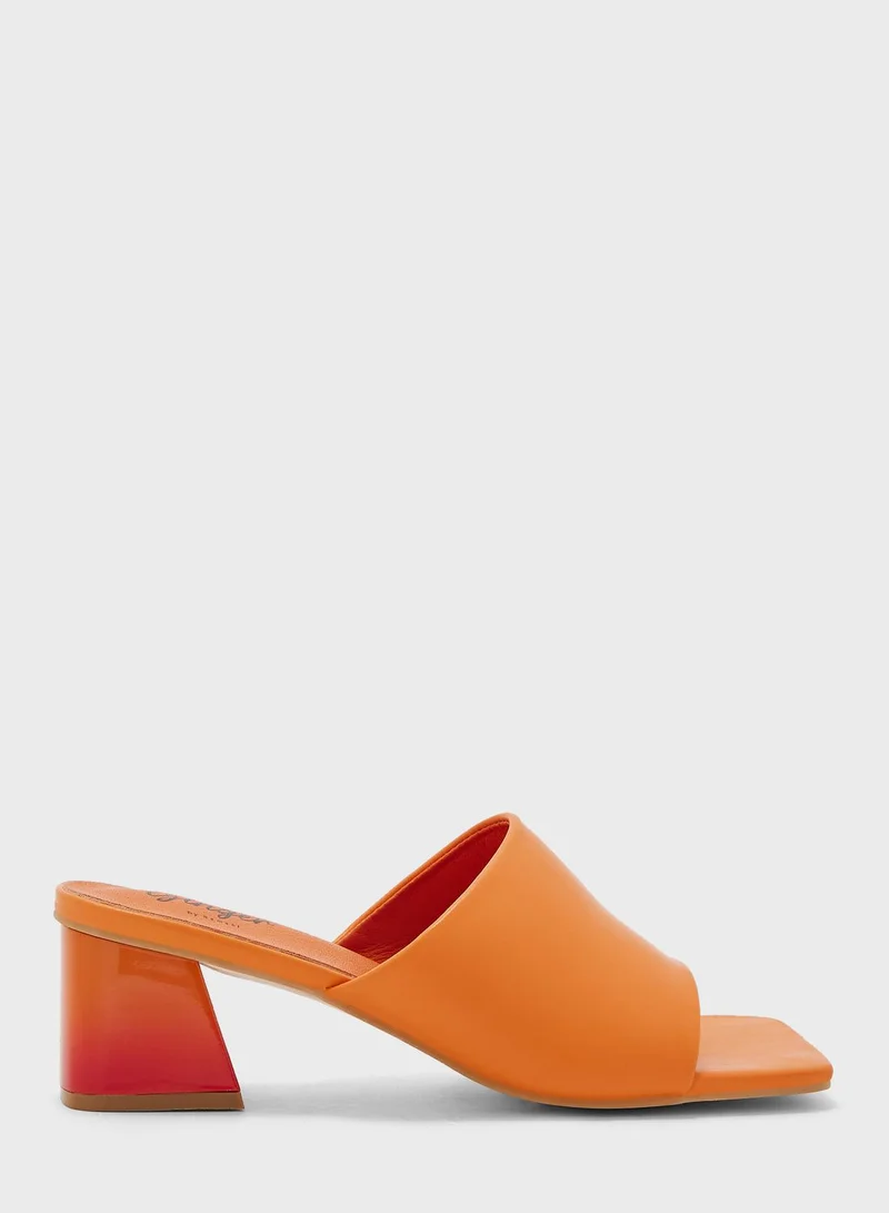 جينجر Ombre Square  Heeled Mule