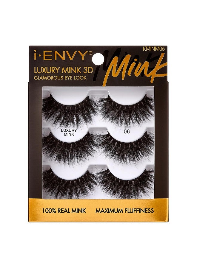 Ienvy False Lashes, Mink 3D Lashes Value Pack Real Mink Maximum Fluffy Wispy Luxury Glamorous Natural Look Reusable Eyelashes (06) - Image 1