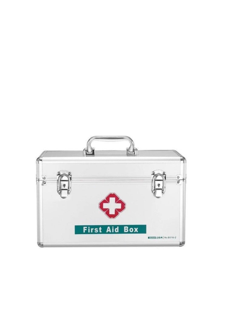 Glosen B0-16-2 Portable Household First Aid Box Aluminum 355X202x220 Silver - Image 1