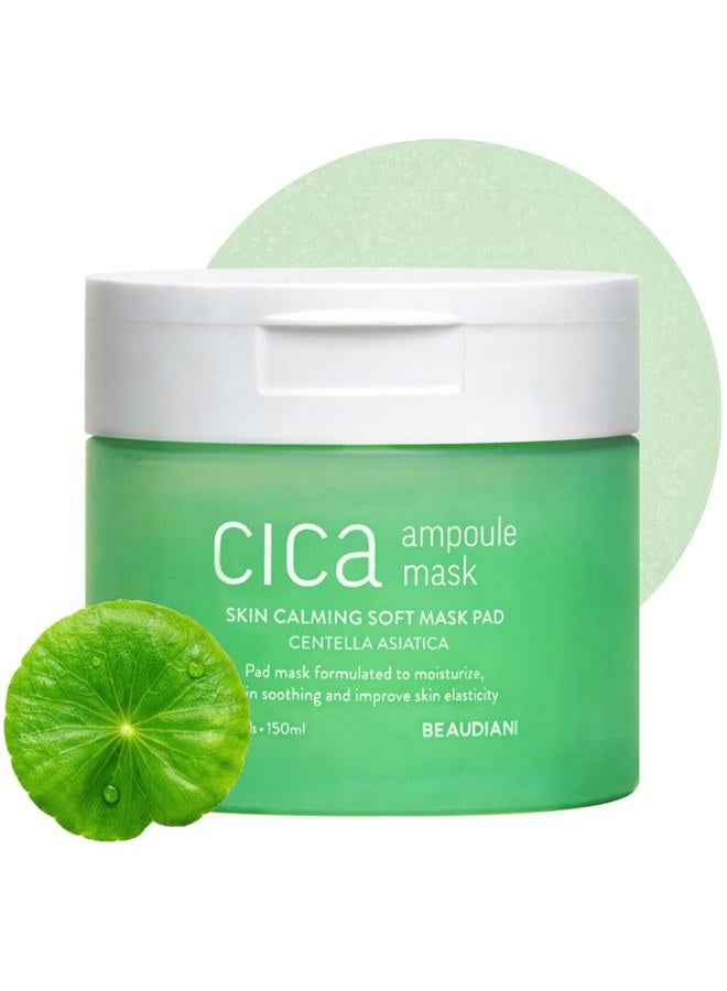 BEAUDIANI Cica Ampoule Mask 100ea, Skin care pad, Korean toner pads, Centella asiatica toner pad, Hydrating toner pad, facial essentials, Quick Calming, Reduce Hot flush, nutrition for irritated skin - Image 1