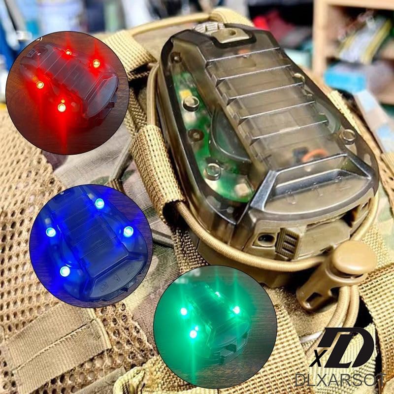 DLXARSOT Tactical Helmet Light Signal Light Military IFF Helmet Light Flashlight Survival Signal Light for Outdoor Sports with LED + IR/Strobe - Image 4