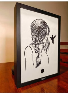 LightMask - Beyond Imagination LightMask Girl Hummingbird LED Shadow Box 116x156 Inch LightUp Wall Art Handmade Decorative Shadowbox Frame with LED for Home Bedroom Gifting  - Image 2