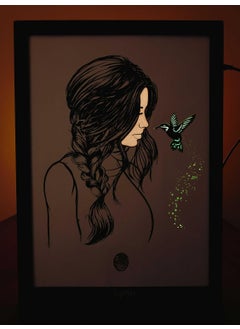 LightMask - Beyond Imagination LightMask Girl Hummingbird LED Shadow Box 116x156 Inch LightUp Wall Art Handmade Decorative Shadowbox Frame with LED for Home Bedroom Gifting  - Image 1