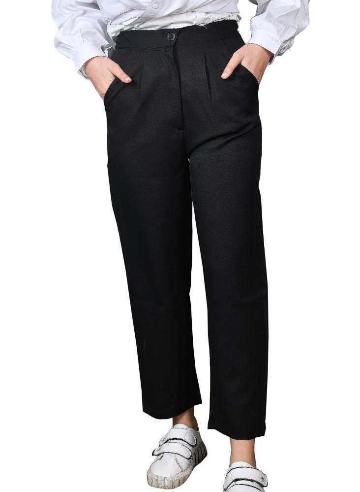 بنطلون كلاسيك حريمى اسود - خامة روزالين - Image 1