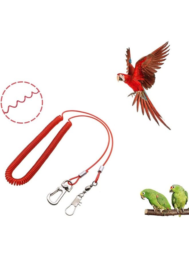 Realfrog Bird Flying Rope, Parrot Flying Rope, Elastic Outdoor Bird Training Rope, Pet Bird Training Rope Suitable For Scarlet, Keck, Macaw And Birds Of The Same Size, 5 Meters With 3 Parrot Foot Rings  - Image 3