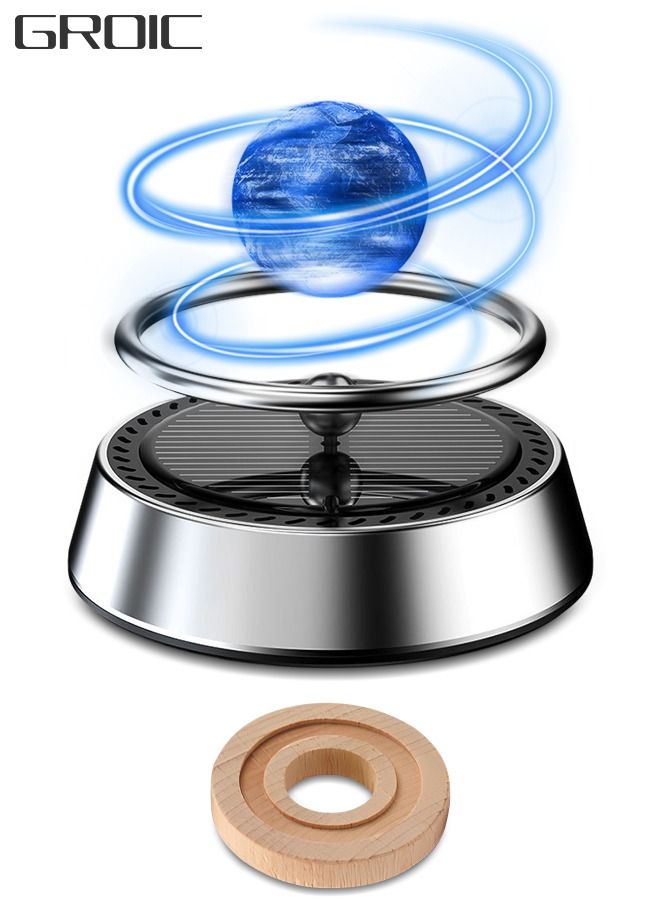 جرويك معطر هواء السيارة بالطاقة الشمسية، ملحقات الديكور الداخلي الدوارة التلقائية، موزع روائح العلاج تزيين الشمسية - Image 1