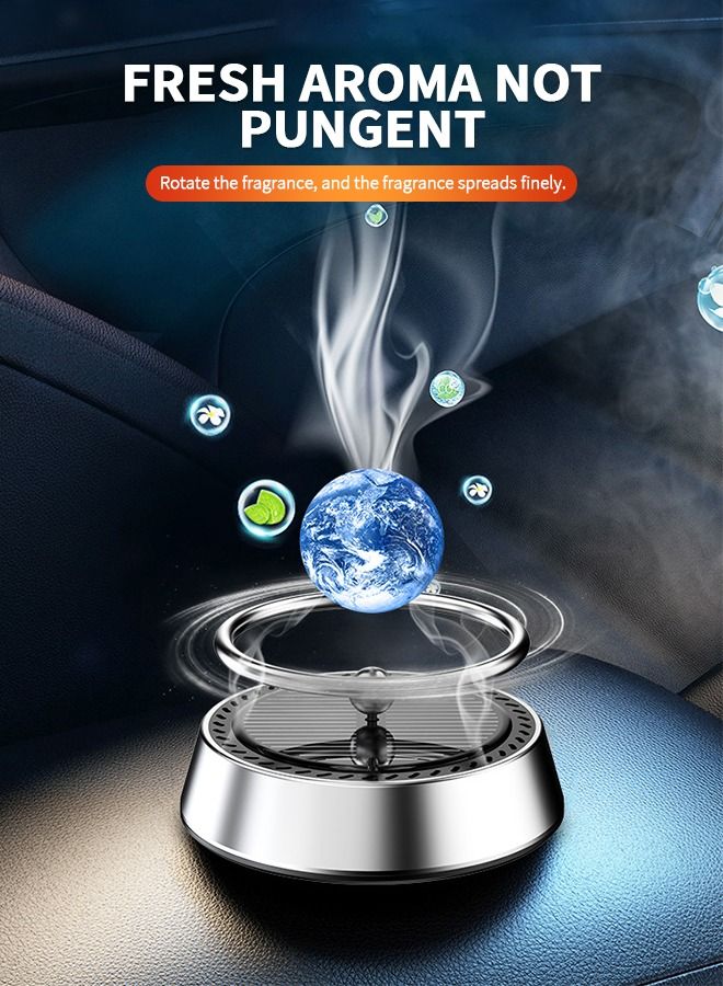 جرويك معطر هواء السيارة بالطاقة الشمسية، ملحقات الديكور الداخلي الدوارة التلقائية، موزع روائح العلاج تزيين الشمسية - Image 4