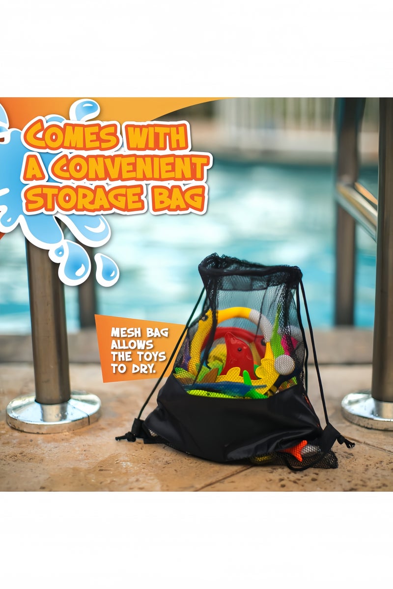 جيجيرو 30 قطعة من ألعاب الغوص، ألعاب حمام السباحة للأطفال من سن 4 إلى 8 سنوات و8 إلى 12 سنة مع حقيبة تخزين شبكية، ألعاب غوص حمام السباحة للأطفال - Image 3