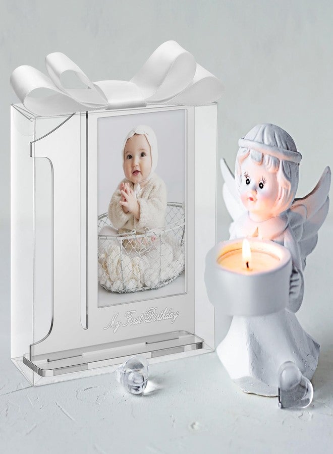 Colingmill 12 Set My 1st Birthday Party Favors Supplies First Birthday Photo Frame First Anniversary Decoration with Clear Plastic Crystal Boxes and Satin Ribbon Bows Set Souvenir Return Gift for Party Guests - Image 5