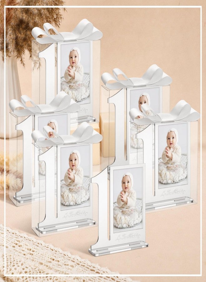 Colingmill 12 Set My 1st Birthday Party Favors Supplies First Birthday Photo Frame First Anniversary Decoration with Clear Plastic Crystal Boxes and Satin Ribbon Bows Set Souvenir Return Gift for Party Guests - Image 4