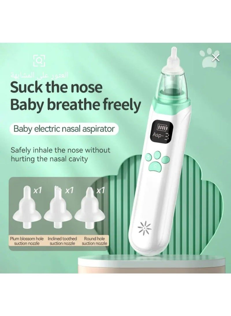 Baby Nasal Aspirator,  Electric Snot Sucker for Babies Newborn Toddler, Nose Aspirator Baby with Music, Nasal Aspirator Baby with LED, Baby Nose Cleaner with 4 Silicone Tips - Image 2
