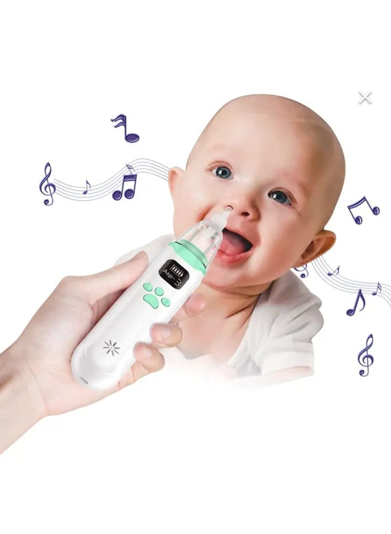Baby Nasal Aspirator,  Electric Snot Sucker for Babies Newborn Toddler, Nose Aspirator Baby with Music, Nasal Aspirator Baby with LED, Baby Nose Cleaner with 4 Silicone Tips - Image 1