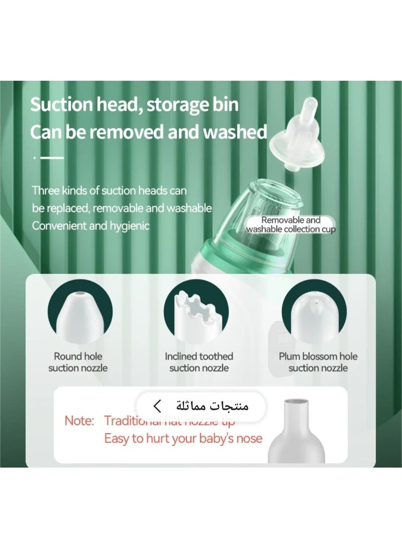 Baby Nasal Aspirator,  Electric Snot Sucker for Babies Newborn Toddler, Nose Aspirator Baby with Music, Nasal Aspirator Baby with LED, Baby Nose Cleaner with 4 Silicone Tips - Image 4
