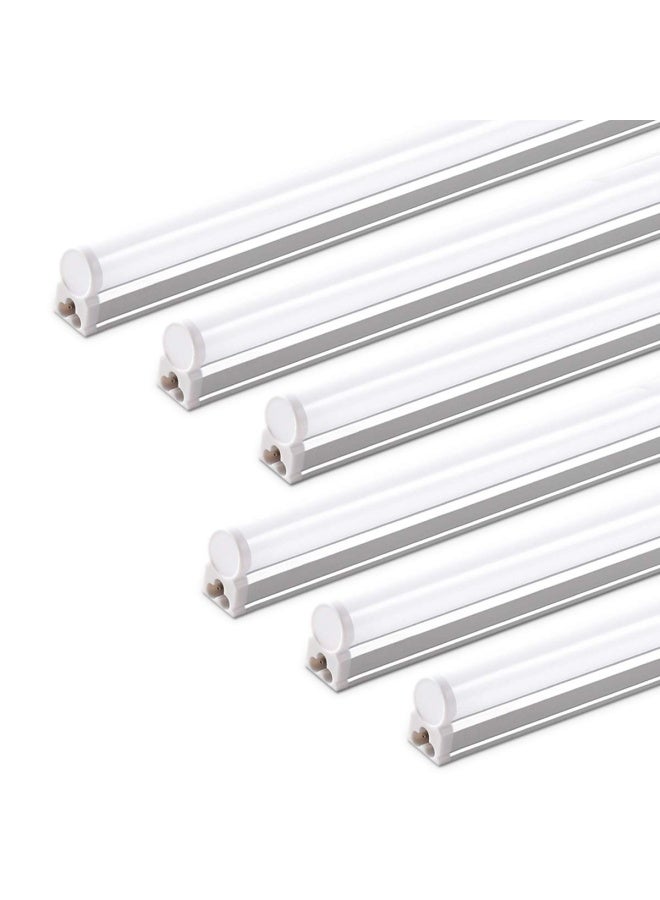 Barrina Pack Of 6 Led T5 Integrated Single Fixture 2Ft 6500K Super Bright White Utility Shop Light Ceiling And Under Cabinet Light Etl Listed Corded Electric With Built In On Off Switch  - Image 1