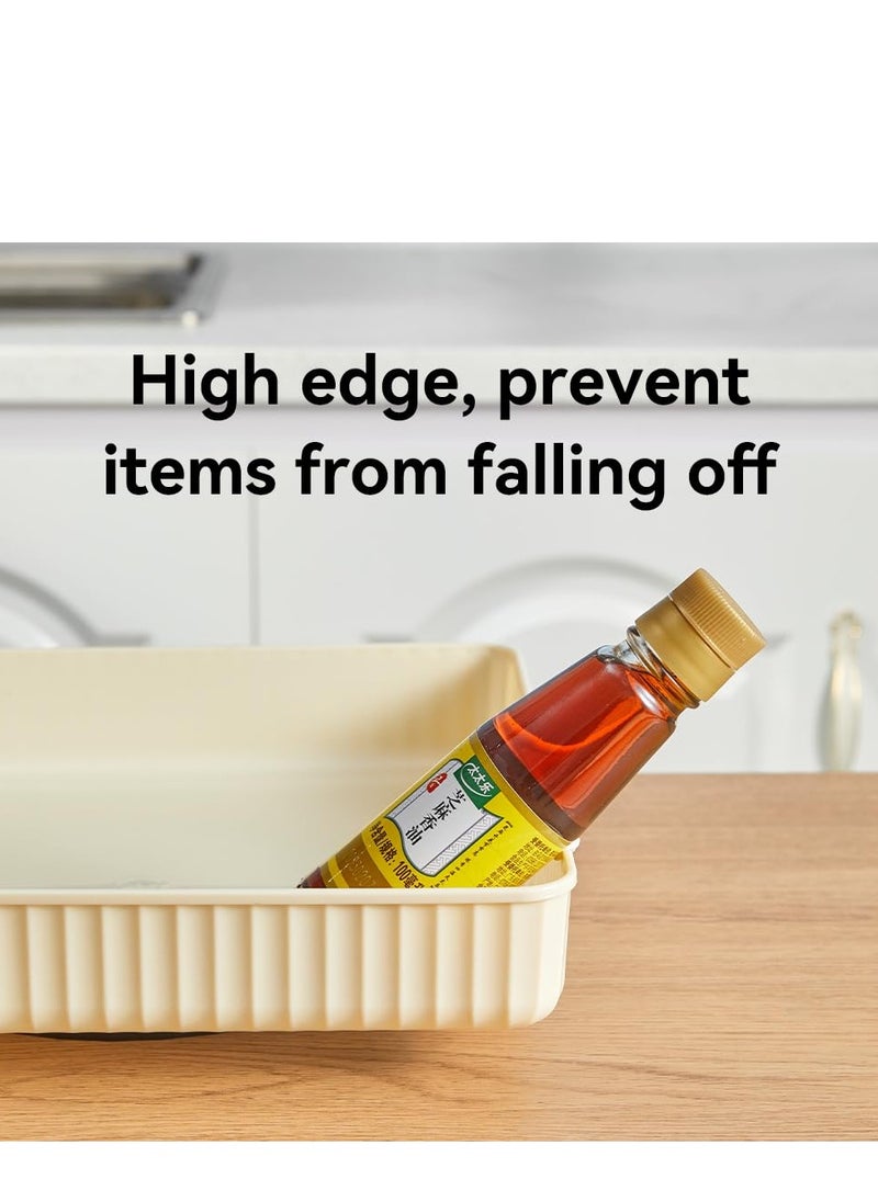 Cabinet Spice Rack,360° Rotating Lazy Susan for Kitchen, Pantry, Refrigerator Turntable Organizer,Space-Saving Rectangle Design