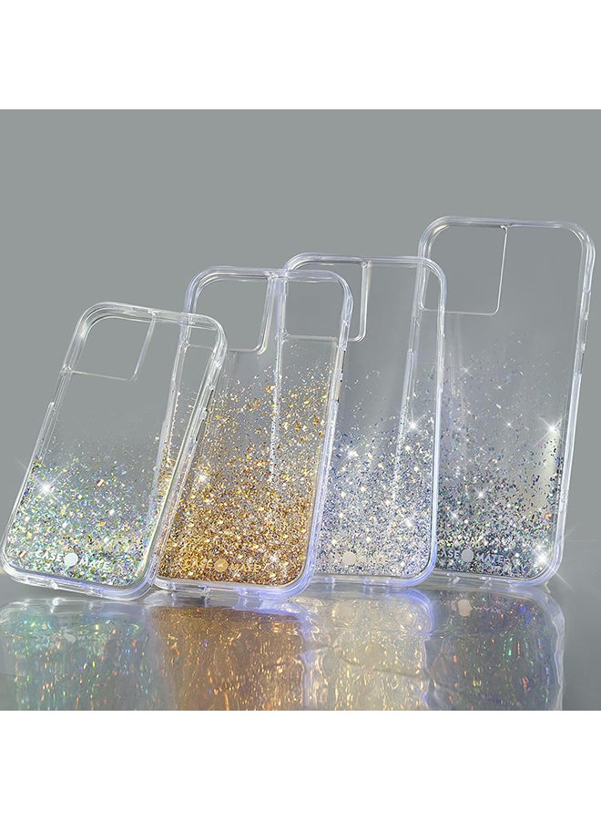 كايس مايت غطاء حماية واقٍ بطبعة بريق بألوان متدرجة لهاتف أبل آيفون 12/ 12 برو ذهب / شفاف - Image 3