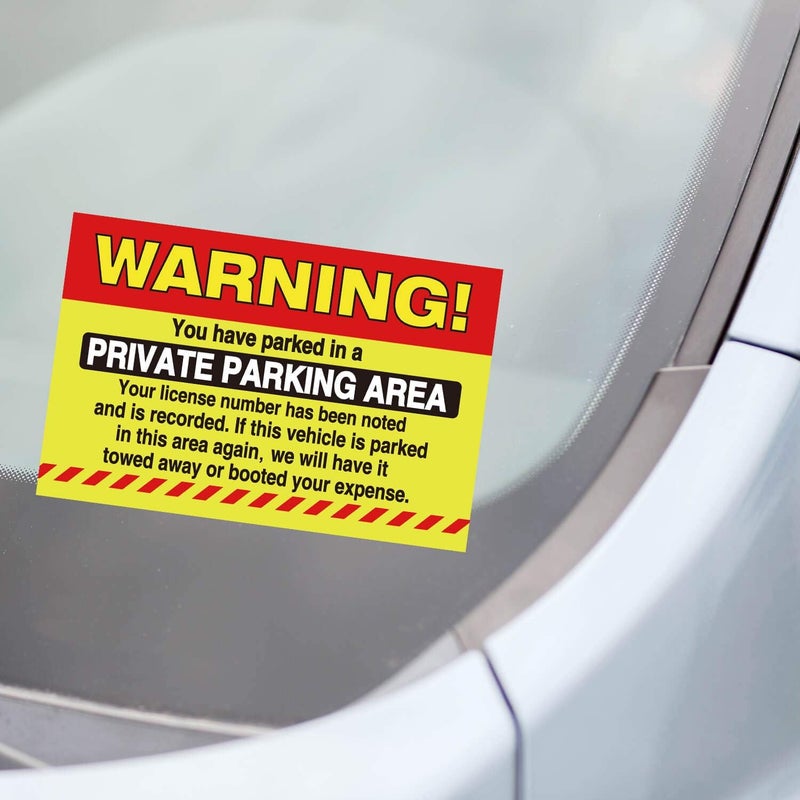 MrMug 50 Private Parking Stickers, You Have Parked in A Private Parking Area, Reserved No Permit Area Violation Warning Notice Vehicle is Illegally Parked - Large Size 6 X 9 inches - Image 3