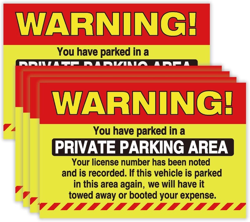 MrMug 50 Private Parking Stickers, You Have Parked in A Private Parking Area, Reserved No Permit Area Violation Warning Notice Vehicle is Illegally Parked - Large Size 6 X 9 inches - Image 1