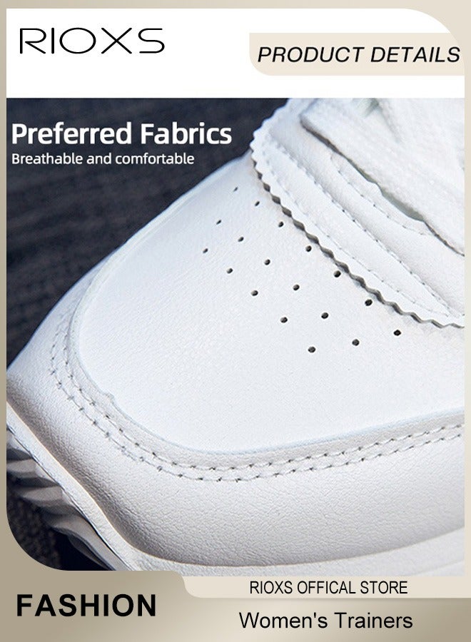 RIOXS Women's Low Top Sneakers, Lightweight Breathable Casual Sneakers, Anti-Slip Athlesiure Shoes Sports Shoes for Ladies, Fashion Casual Lace-Up Corsair Shoes Trainers for Waliking Running Or Daily Wear - Image 4