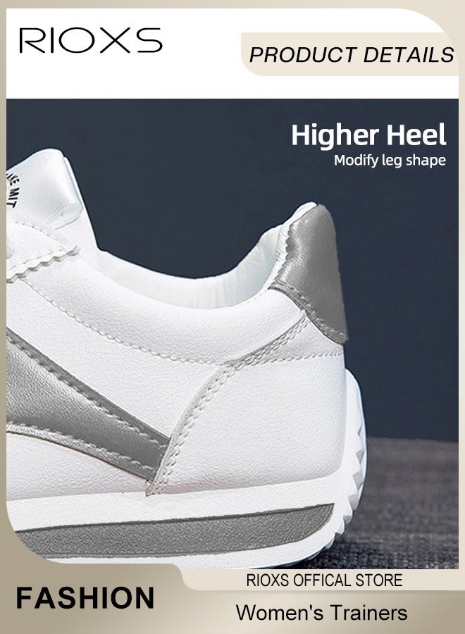 RIOXS Women's Low Top Sneakers, Lightweight Breathable Casual Sneakers, Anti-Slip Athlesiure Shoes Sports Shoes for Ladies, Fashion Casual Lace-Up Corsair Shoes Trainers for Waliking Running Or Daily Wear - Image 5