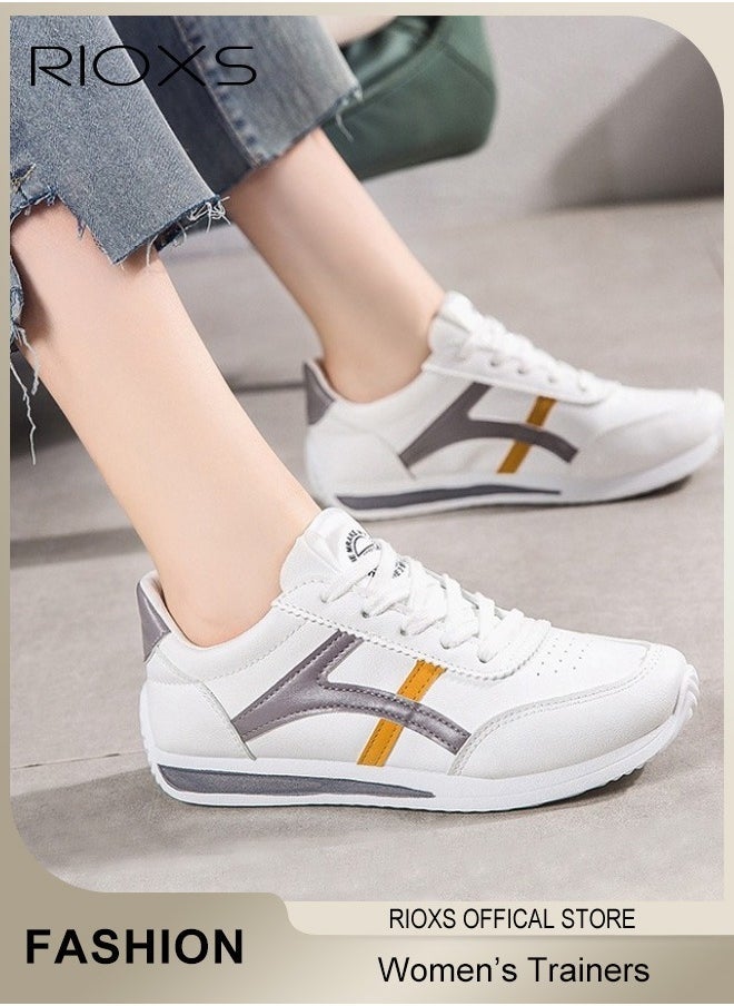 RIOXS Women's Fashion Sneakers, Casual Low Top Sneaker, Lightweight Sports Shoes For Women, Comfortable Breathable Slip-On Shoes, Laides Flat Shoes, Lace-Up Corsair Shoes, Trainers For Waliking Running Or Daily Wear, Classic Athlesiure Shoes  - Image 4