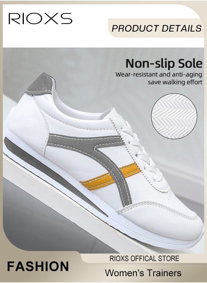 RIOXS Women's Fashion Sneakers, Casual Low Top Sneaker, Lightweight Sports Shoes For Women, Comfortable Breathable Slip-On Shoes, Laides Flat Shoes, Lace-Up Corsair Shoes, Trainers For Waliking Running Or Daily Wear, Classic Athlesiure Shoes  - Image 2