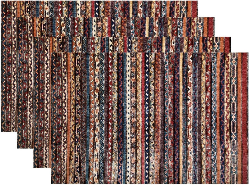 Batmerry Turkish Floral Placemats Vintage Tradition Oriental Turkish Carpet Pattern Woven Burlap Modern Placemats for Dining Table Kitchen Table Round Table Farmhouse Wedding Outdoor Indoor Set of 4 - Image 1