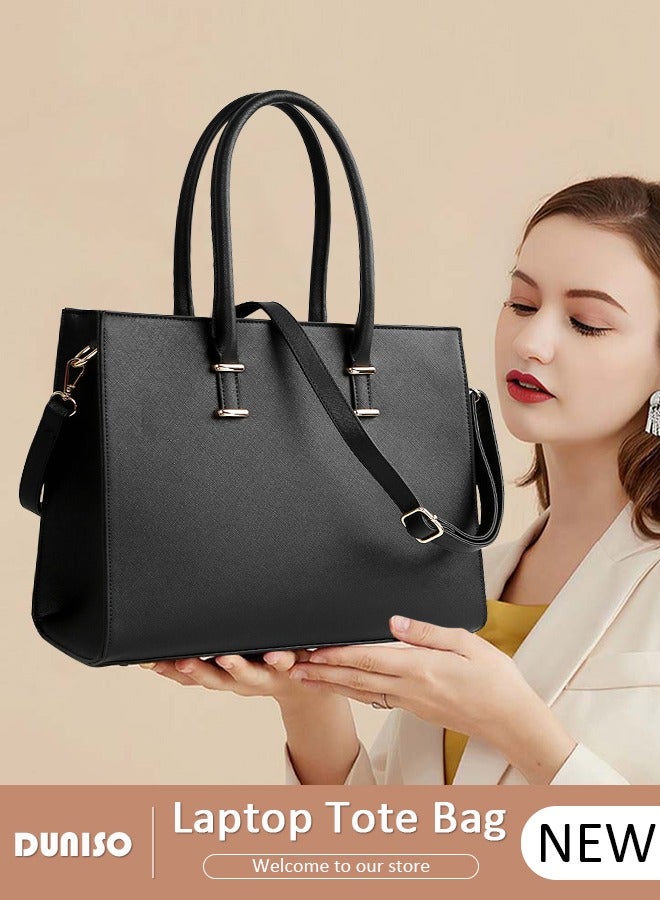 DUNISO Women Laptop Tote Bag 15.6 Inch Computer Tote Bag Purse Shoulder Bag, Computer Briefcase Shoulder Bag Casual Laptop Bag for Office, Shopping, Travel Daily Use  - Image 1