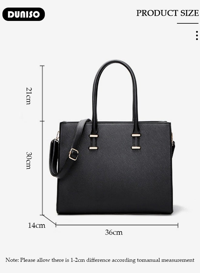 DUNISO Women Laptop Tote Bag 15.6 Inch Computer Tote Bag Purse Shoulder Bag, Computer Briefcase Shoulder Bag Casual Laptop Bag for Office, Shopping, Travel Daily Use  - Image 4