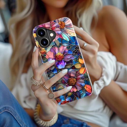 Goodon for iPhone 17 Case Cute - Compatible with Magsafe - Dual-Layer Hard Shell & Silicone Cover - Protective Phone Case with Wildflower Designs for Women - Vibrant Defined Blossoms - Image 4