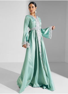 Lace Detail Belted Dress