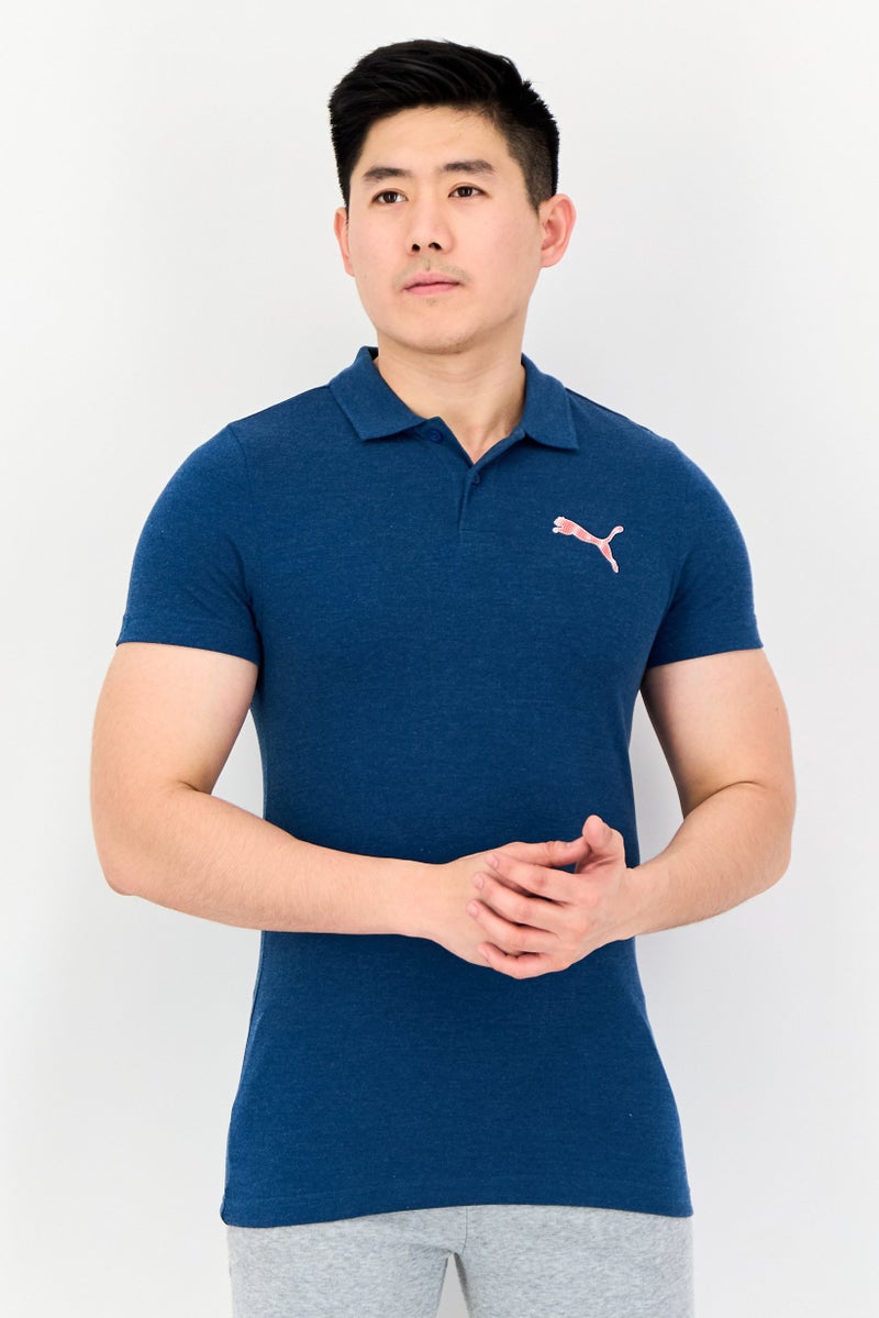 PUMA قميص بولو قصير الأكمام للرجال بتصميم نحيف، أزرق - Image 1