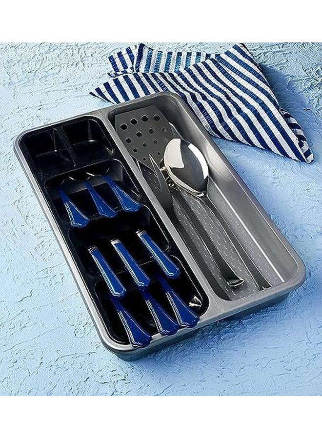 فولي لايف حامل كتلة السكاكين البلاستيكية في درج سكاكين تخزين حامل رفوف خزانة صينية درج المطبخ منظم أدوات المائدة حاوية أدوات المائدة - Image 3